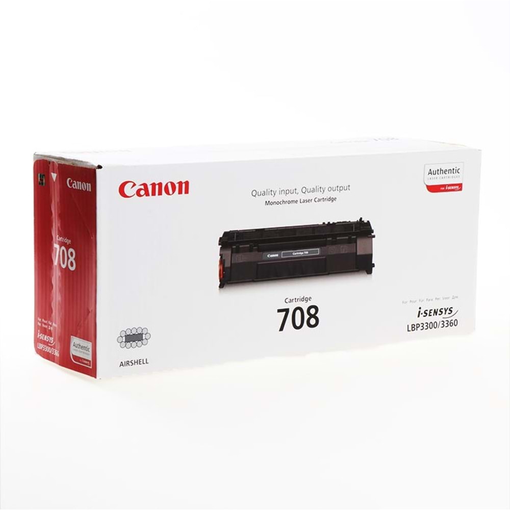 CANON CRG-708 LBP-3300/3360 SİYAH TONER ORJİNAL 2.500 SAYFA 0266B002