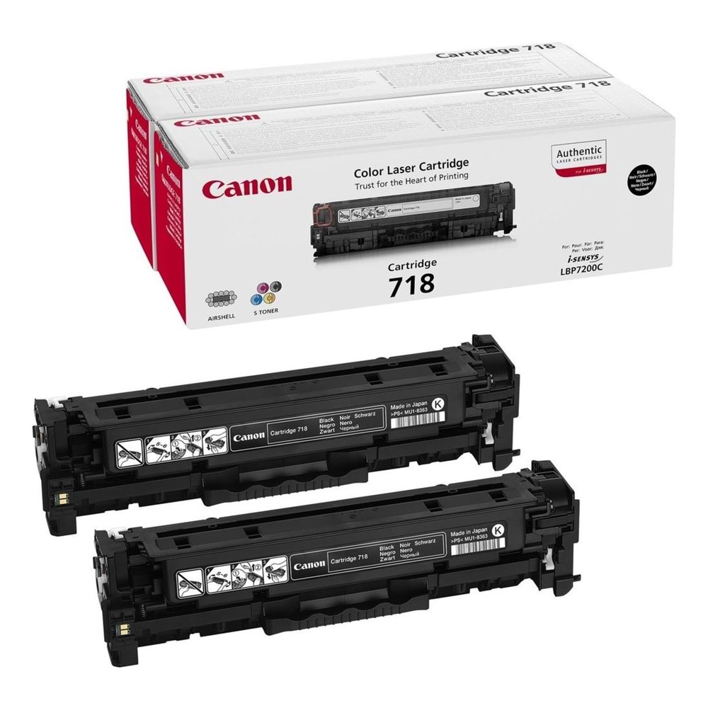 CANON CRG-718BK 7200/8830/8850 SİYAH TONER ORJİNAL 2lLİ PAKET