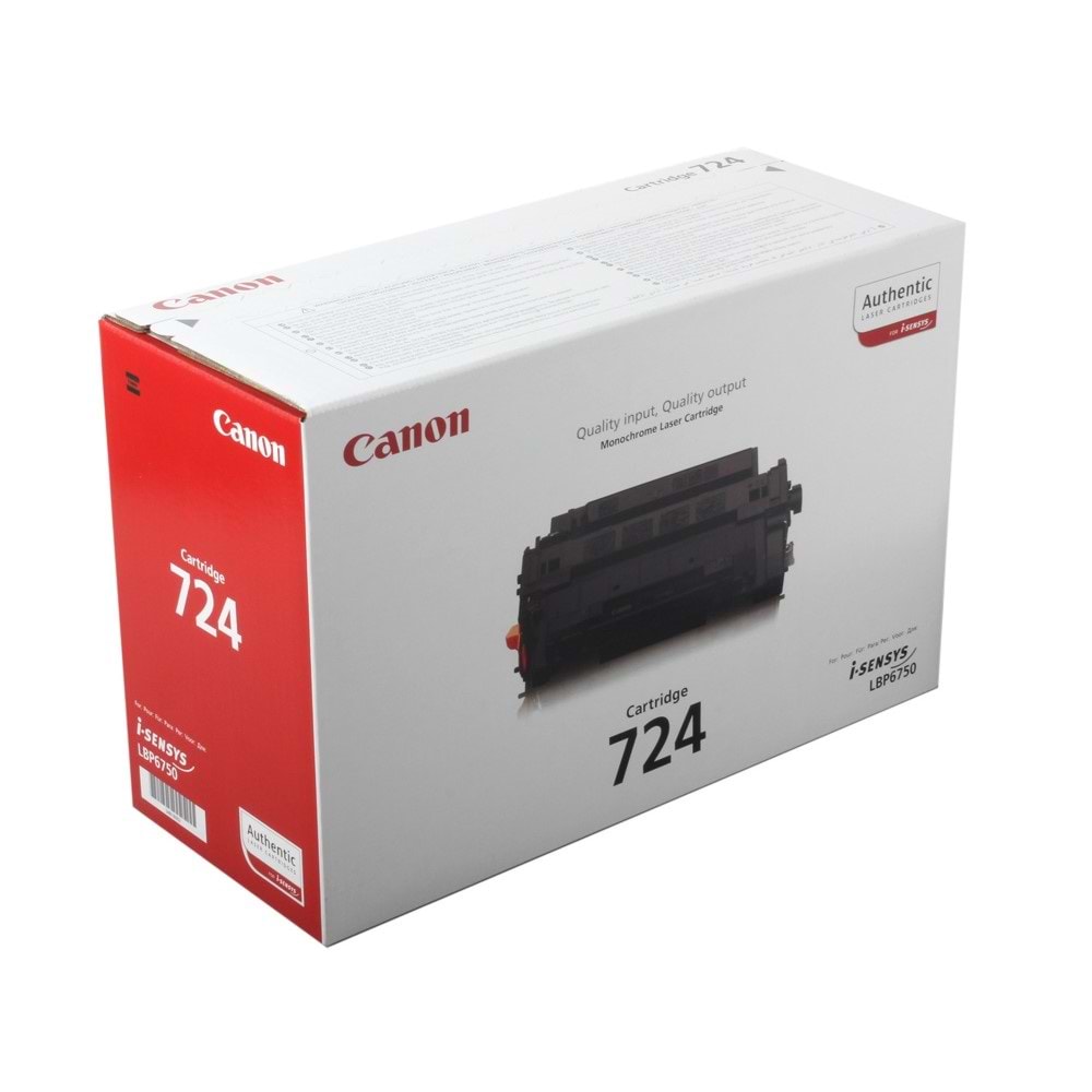 CANON CRG-724 LBP-3580/6750DN/6780 SİYAH TONER ORJİNAL 6.000 SYF