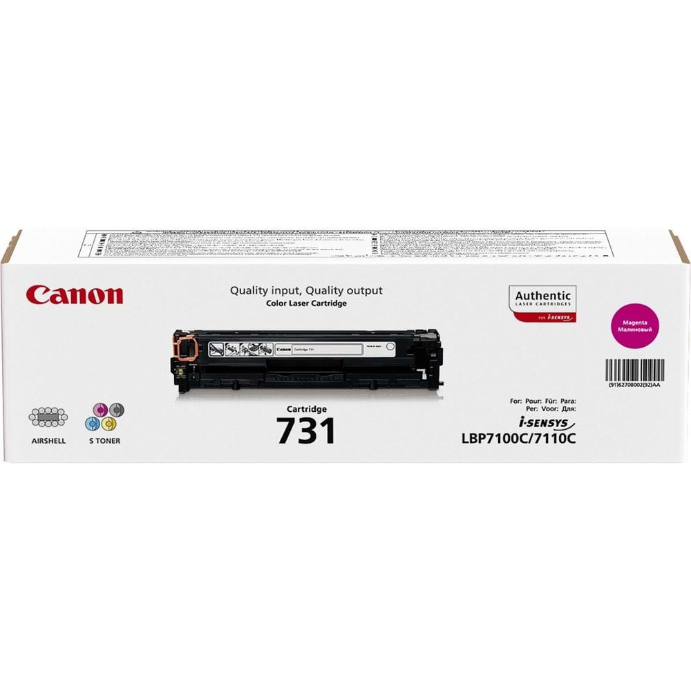 CANON CRG-731M LBP-7100CN/7110CW KIRMIZI TONER ORJİNAL 1.500 SAYFA 6270B002