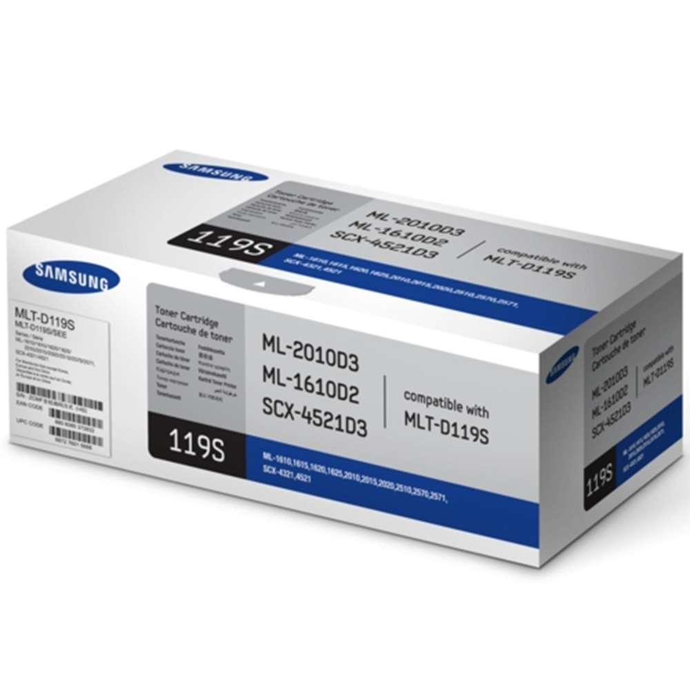 SAMSUNG MLT-D119S ML-1610/2010/SCX-4521 SİYAH TONER ORJİNAL 2.000 SAYFA