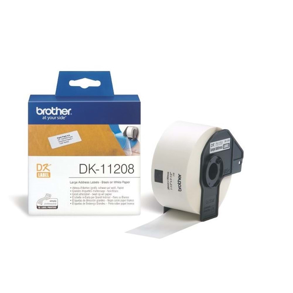 BROTHER P-TOUCH DK-11208 DK ETİKET GENİŞ ADRES ETİKET 38X90MM ORJ