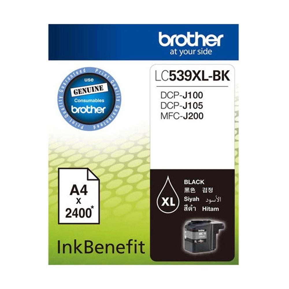BROTHER LC539XL-BK DCP-J105/MFC-J200 SİYAH KARTUŞ ORJ 2.400 SYF