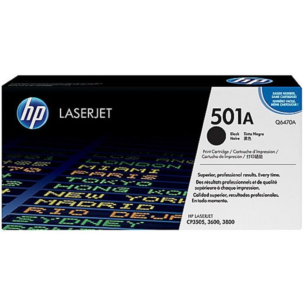 HP Q6470A (501A) 3600/3800 SİYAH TONER ORJİNAL 6.000 SAYFA