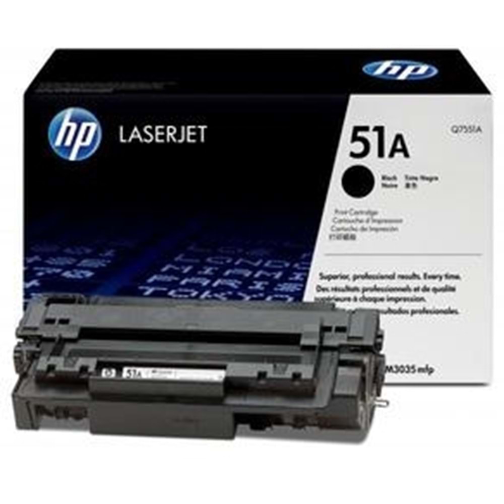 HP Q7551A (51A) P3005/M3035/M3037 SİYAH TONER ORJİNAL 6.500 SAYFA