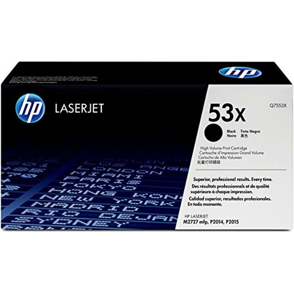 HP Q7553X (53X) P2014/2015/M2727 SİYAH TONER ORJİNAL 7.000 SAYFA