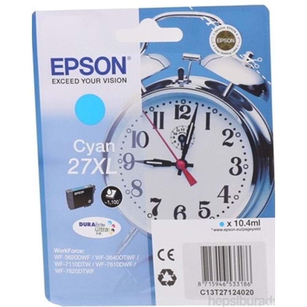 EPSON T2711 (27) WF-7610/7110/3620 MAVİ KARTUŞ ORJİNAL