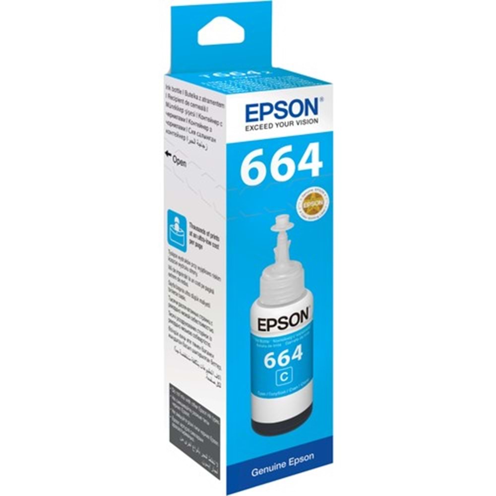 EPSON C13T66424A L100/200/355 MAVİ MÜREKKEP ORJİNAL 70 ML