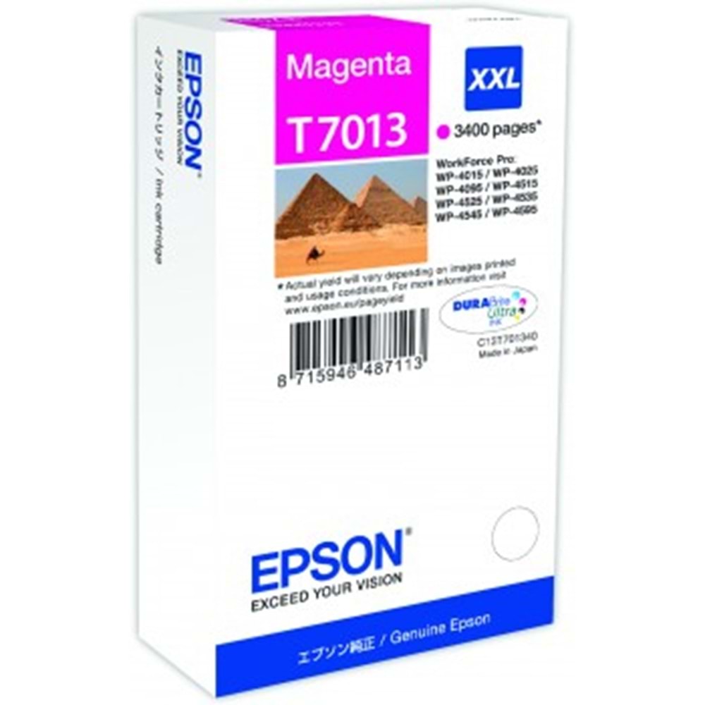 EPSON T70134010 WP4015-4515-4525 KIRMIZI KARTUŞ ORJİNAL 3.400 SYF