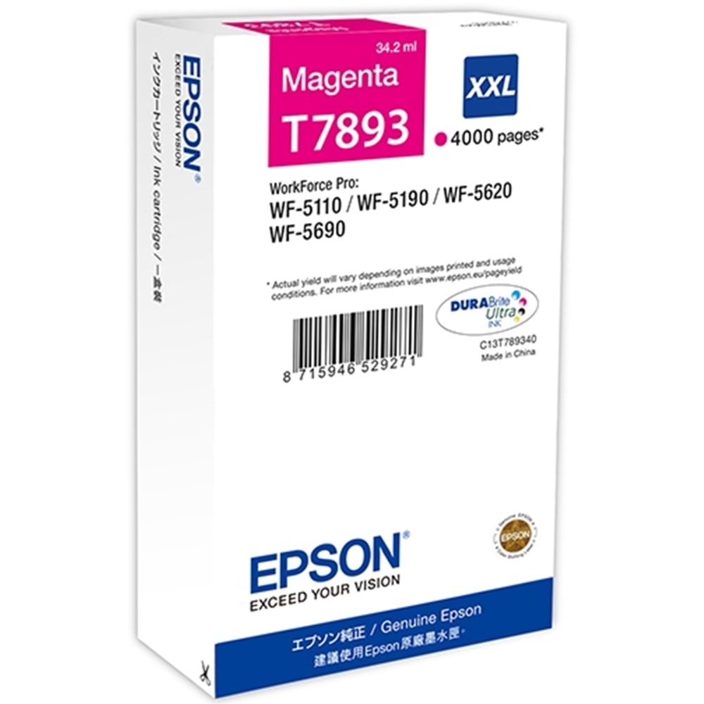 EPSON C13T789340 (79XXL) WP5110/5190 KIRMIZI KARTUŞ ORJİNAL 4K SY