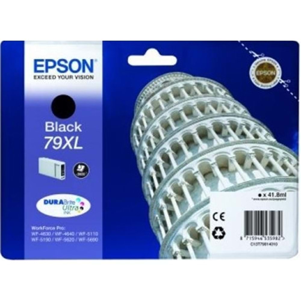 EPSON C13T79014010 (79XL) WP5110/5190 SİYAH KARTUŞ ORJ 2600 SAYFA