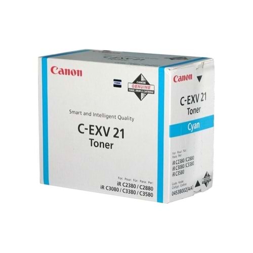 CANON C-EXV-21 IRC 2880/3080/3380/3480 MAVİ TONER ORİJİNAL 14.000 SAYFA 0453B002