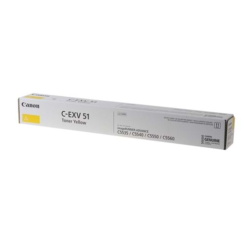 CANON GPR55/EXV-51Y 5535/5540/5550/5560 SARI TONER ORJİNAL 60.000 SAYFA 0484C002