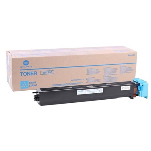 KONICA MINOLTA TN-711C BIZHUB C654/C754 MAVİ TONER ORJİNAL 31.500 SAYFA A3VU450