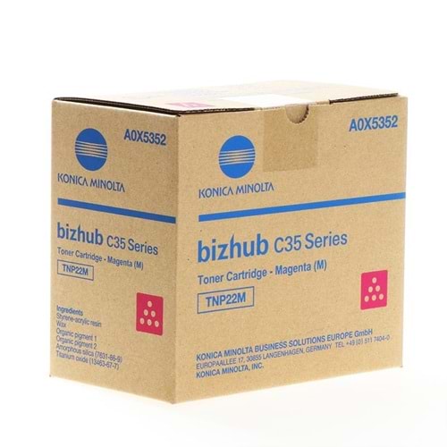 KONICA MINOLTA TNP-22M BIZHUB C35 KIRMIZI TONER ORJİNAL 6.000 SAYFA A0X5352