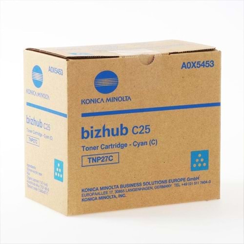 KONICA MINOLTA TNP-27C BIZHUP C25 MAVİ TONER ORJİNAL 4.500 SAYFA