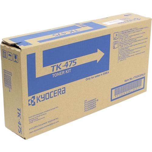 KYOCERA TK-475 FS6025/6030/6525/6530 SİYAH TONER ORJİNAL 15.000 SAYFA 1T02K30NL0