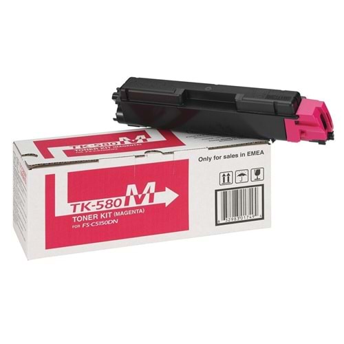 KYOCERA TK-580M FS-C5150DN/P6021CDN KIRMIZI TONER ORİJİNAL 2.800 SAYFA 1T02KTBNL0