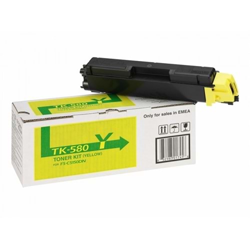 KYOCERA TK-580Y FS-C5150DN/P6021CDN SARI TONER ORİJİNAL 2.800 SAYFA 1T02KTANL0