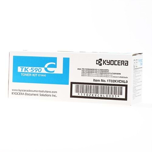KYOCERA TK-590C FS-C2026/2126/2526/5250 MAVİ TONER ORJİNAL 5.000 SAYFA 1T02KVCNL0