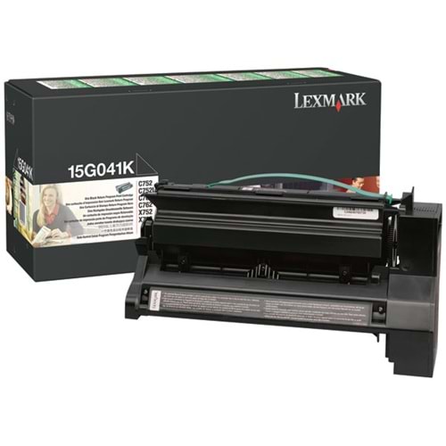 LEXMARK 15G041K C752/760/762 X752/762 SİYAH TONER ORJİNAL 6K SYF