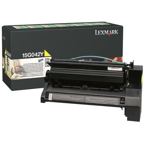 LEXMARK 15G042Y C752/762 X752/765 SARI TONER ORJİNAL 15.000 SAYFA