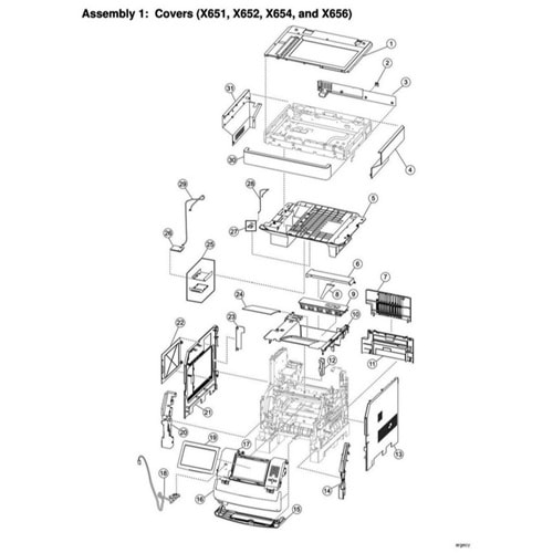 LEXMARK 40X4510 X658 REAR SCANNER COVER