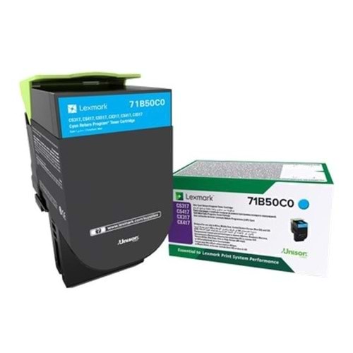LEXMARK 71B50C0 CS - CX 317/417/517 MAVİ TONER ORJİNAL 2.300 SYF