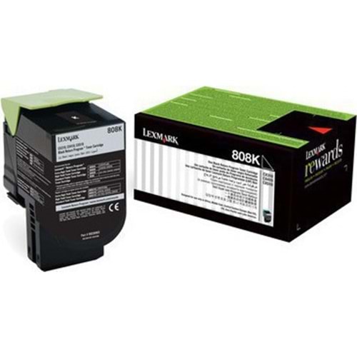 LEXMARK 80C80K0 (808) CX310/CX410/CX510 SİYAH TONER ORJİNAL 1.000 SAYFA