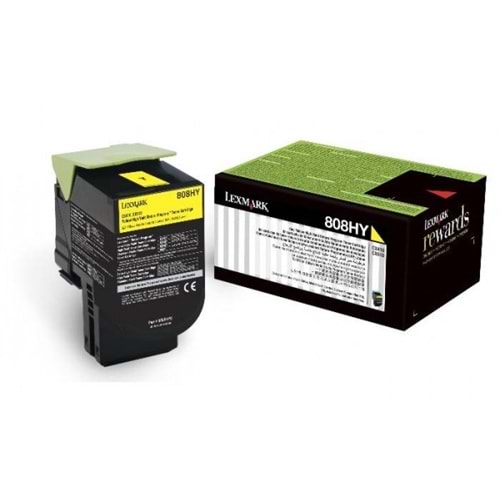 LEXMARK 80C8HY0 CX410/CX510 SARI TONER ORJİNAL 3.000 SAYFA
