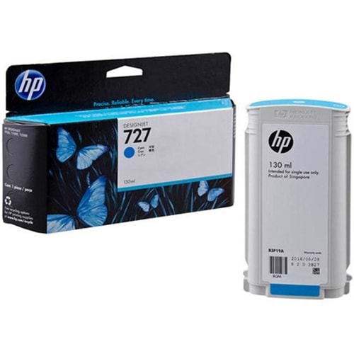 HP B3P19A 727 T920/T1500/T1530/T2500/T2530 130ML CYAN KARTUŞ ORJ