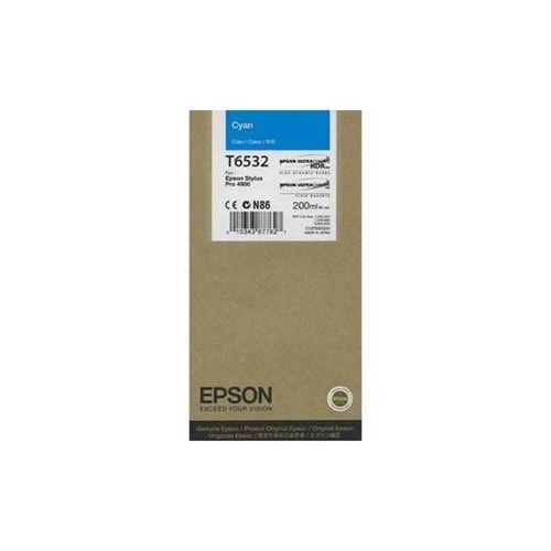 EPSON T6532 STYLUS PRO 4900 MAVİ KARTUŞ ORJİNAL 200 ML.