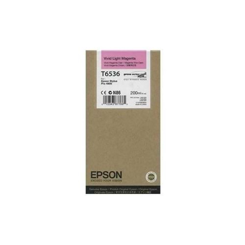 EPSON T6536 STYLUS PRO 4900 AÇIK KIRMIZI KARTUŞ ORJİNAL 200 ML.