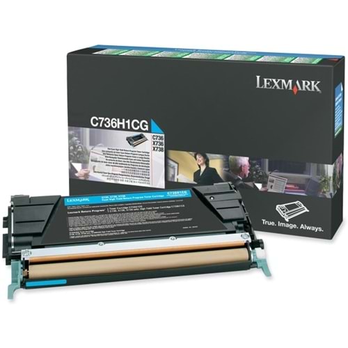 LEXMARK C736H1CG C-X 736/738 YÜK.KAP.MAVİ TONER ORJİNAL 10.000 SAYFA