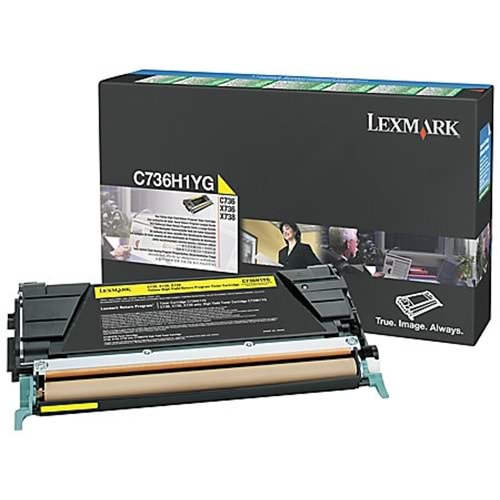 LEXMARK C736H1YG C-X 736/738 YÜK.KAP.SARI TONER ORJİNAL 10.000 SY