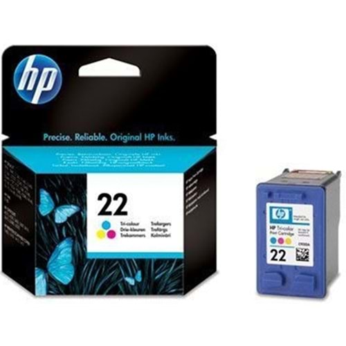 HP C9352AE (22) 815/V30/V45/500/720 RENKLİ KARTUŞ ORJİNAL 165 SAYFA