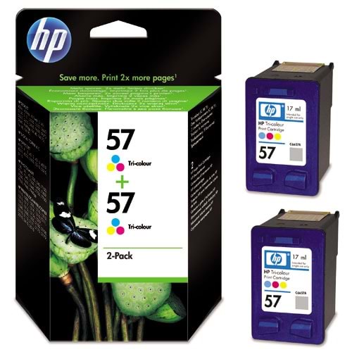 HP C9503AE (57) RENKLİ 2 Lİ PAKET KARTUŞ ORJİNAL 2 X 500 SAYFA