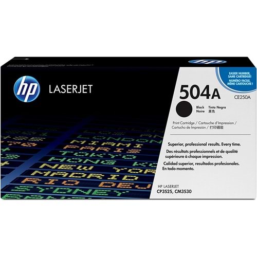 HP CE250A (504A) CP3525/CM3530 SİYAH TONER ORJİNAL 5.000 SAYFA