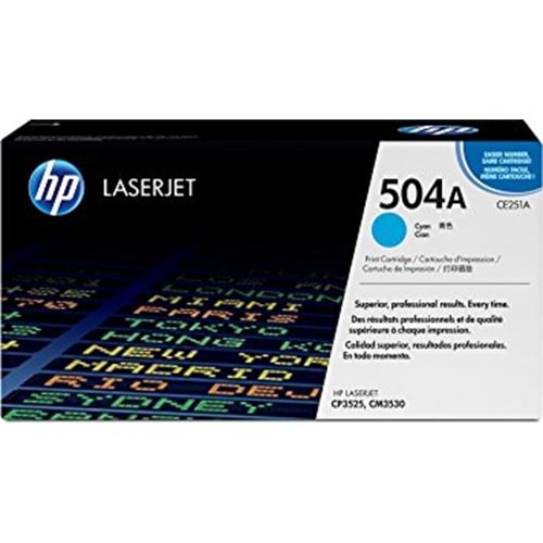 HP CE251A (504A) CP3525/CM3530 MAVİ TONER ORJİNAL 7.000 SAYFA