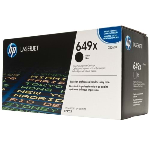 HP CE260X (649X) CP4025/4525/4540 SİYAH TONER ORJİNAL 17.000 SYF