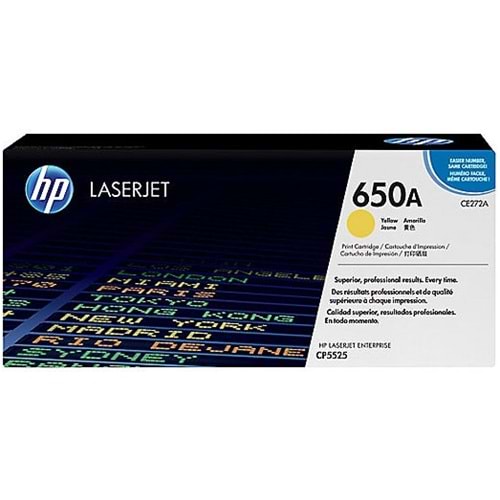 HP CE272A (650A) CP5525/M750 SARI TONER ORJİNAL 15.000 SAYFA