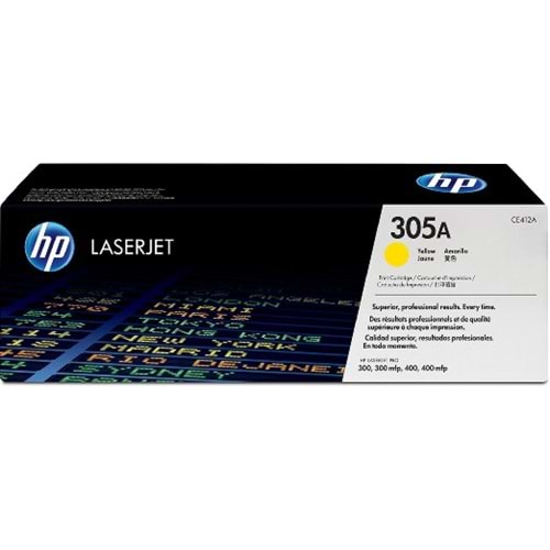 HP CE412A (305A) PRO 300 M375/475/451 SARI TONER ORJİNAL 2.600 SAYFA