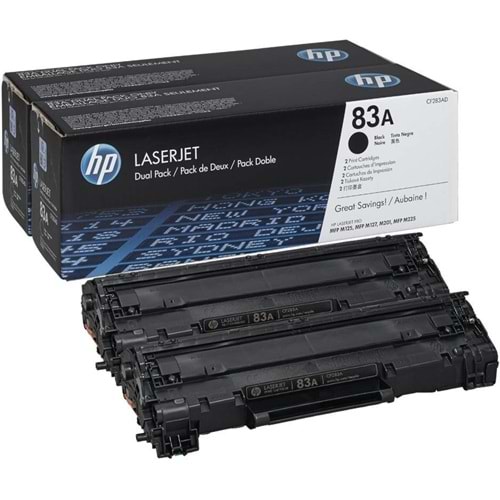 HP CF283AD (83A) M125/M127/M201/M225 2Lİ SİYAH TONER ORJİNAL 1.500 SAYFA