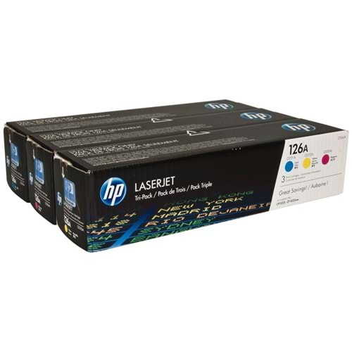 HP CF341A (126A) CP1025/PRO 100 MAVİ KIRMIZI SARI 3 LÜ TONER ORJ.