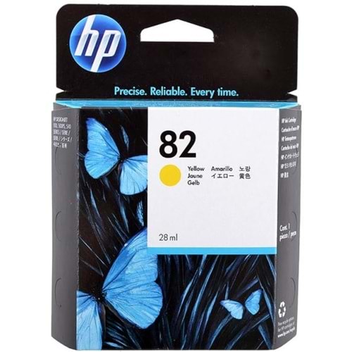 HP CH568A (82) 500/510/800 SARI KARTUŞ ORJİNAL 28 ML