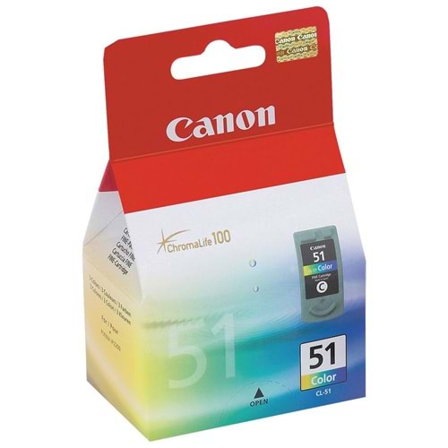 CANON CL-51 FAX-JX200/JX500 YÜK.KAP. RENKLİ KARTUŞ ORJİNAL 500 SY