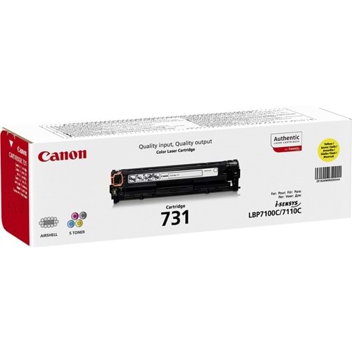 CANON CRG-731Y/LBP-7100CN/7110CW SARI TONER ORJİNAL 1.500 SAYFA 6269B002