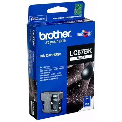 BROTHER LC-67BK DCP-185/385/6890 SİYAH KARTUŞ ORJİNAL 450 SAYFA