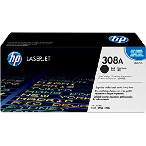 HP Q2670A (308A) 3500/3550/3700 SİYAH TONER ORJİNAL 6.000 SAYFA