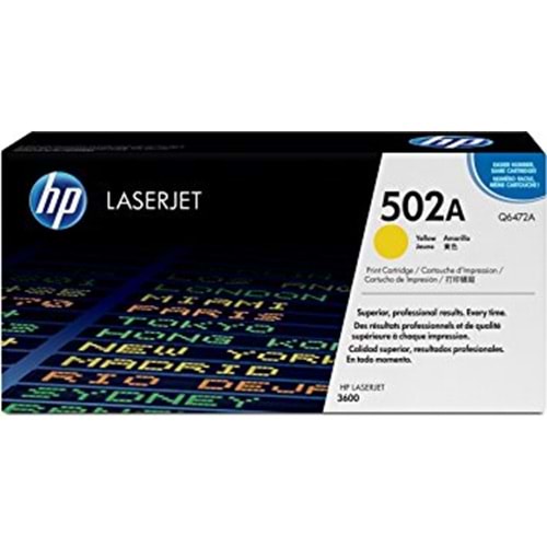 HP Q6472A (502A) 3600/3800 SARI TONER ORJİNAL 4.000 SAYFA